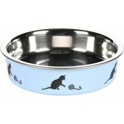 Metāla bļoda kaķiem FLAMINGO BELLA, zila, 160 ml